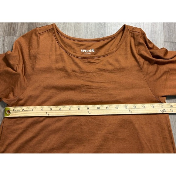 Wool& Rowena Medium Long Swing Dress Merino Wool Pocket Capsule Terracotta - Picture 4 of 7